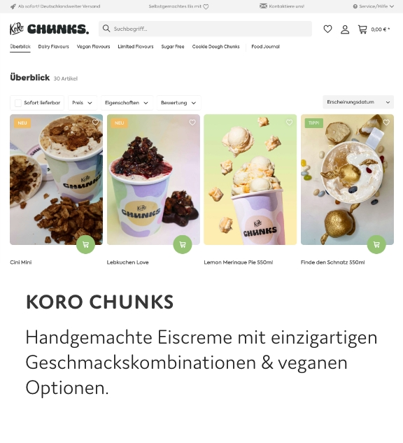 Website von Koro Chunks